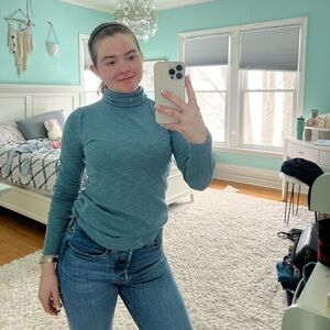 Women's Blue Turtleneck Shirt